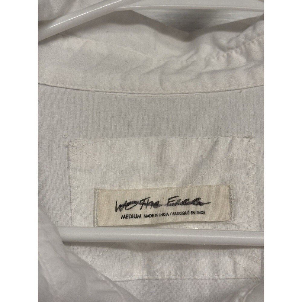 Free People Bohemian Ruffle Hem Freya Poplin Tunic Button Up White Babydoll M - Picture 5 of 7